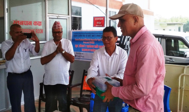Distribution of food and hygiene kits under the Preparing and combating impacts of new variants of COVID-19 Project COVID-19 affected families kits in Kankai Mechinagar Municipality and Biratnagar Metropolitan city Image